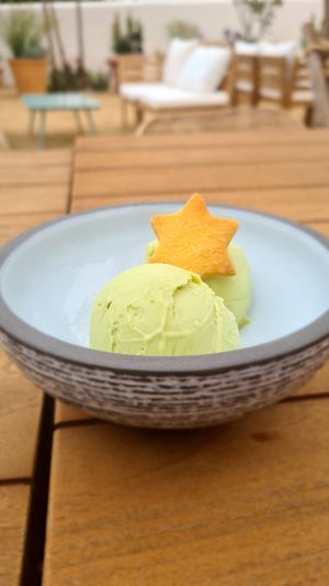Avocado ice cream at O96 in Mallorca