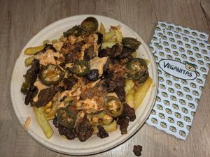 Loaded fries at Veganitas in Bern