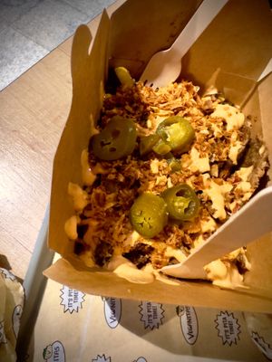 Loaded fries at Veganitas in Bern
