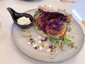 Falafel sandwich   at Balino Yoga Café  in Sevilla