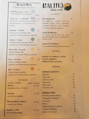 Menu (to be updated soon) at Balino Yoga Café  in Sevilla