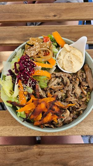 Mushroom Buddha bowl at Balino Yoga Café  in Sevilla