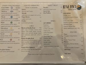 Nov 2023 menu  at Balino Yoga Café  in Sevilla