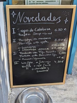Daily specials at Balino Yoga Café  in Sevilla