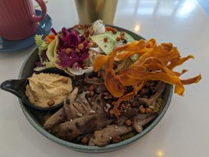 Mushroom Buddha Bowl at Balino Yoga Café  in Sevilla
