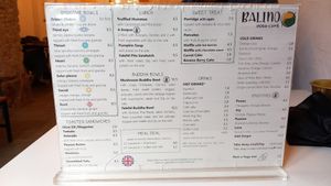 Menu Januaary 2024 at Balino Yoga Café  in Sevilla