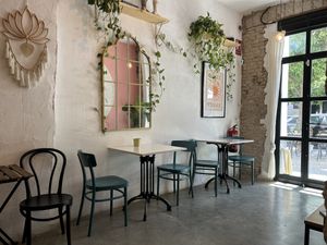 Some indoor seating. Beautiful café!  at Balino Yoga Café  in Sevilla