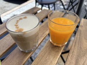 Freshly squeezed orange juice  at Balino Yoga Café  in Sevilla