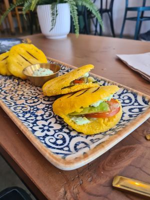 arepas at Balino Yoga Café  in Sevilla