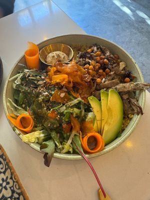 Mushroom bowl at Balino Yoga Café  in Sevilla