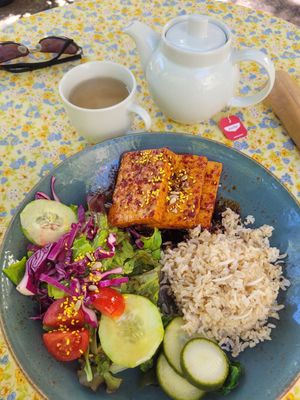 Tofu option - waaaay too salty :( at PSI in Lisbon