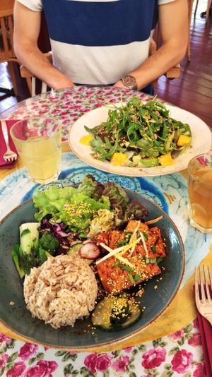 Korean Tofu Bowl + Ayurvedic Salad at PSI in Lisbon