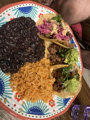 3 taco plate   at Sugar Taco in Long Beach