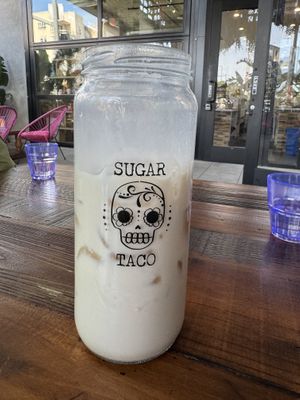 Oat milk horchata (half drank.. so delicious!!!)  at Sugar Taco in Long Beach