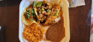 Taco with beans and rice at Sugar Taco in Long Beach