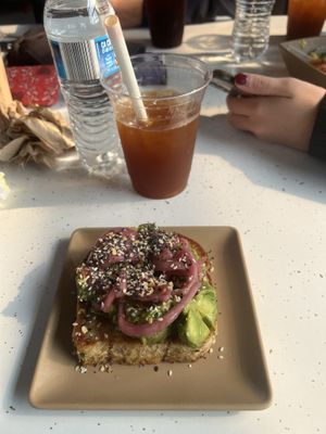 Avocado Toast and Americano  at August First in Burlington