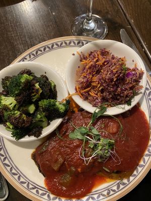 Schnitzel, broccoli, and slaw    at The Rathskeller in Elkridge