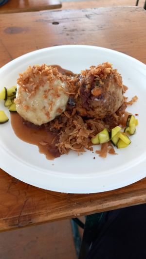 knödel dish, 13€ at Jablonski's in Vienna