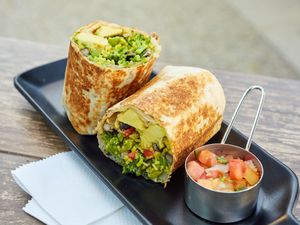 Vegan Healthy Mex Burrito at Appus Cafe - Palo Verde Ave in Long Beach