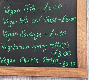 The future is vegan! at The Front Fish and Chips in Newbiggin-by-the-sea