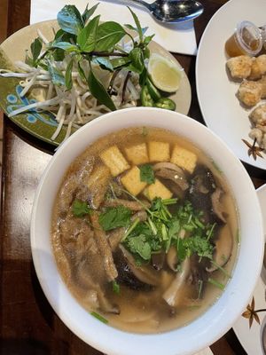 Mushroom pho  at Happy Flower Eatery and Boba in Sunnyvale