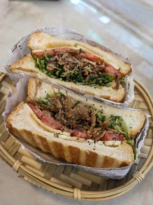 Roasted mushroom panini at Starry X Sky Art Vegan Village - 星空X藝素村 in New Taipei City