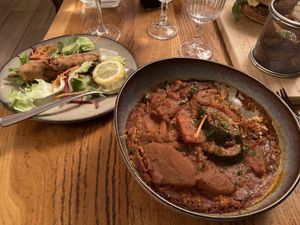 Lentils with a salad   at Le Grenier de Notre Dame in Paris