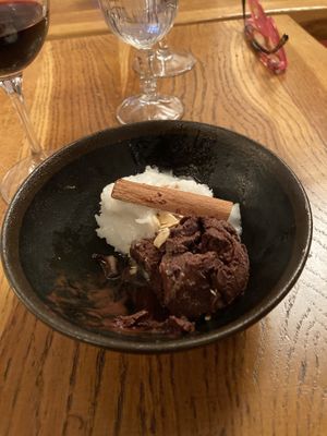 Rose and cocoa Sorbet  at Le Grenier de Notre Dame in Paris