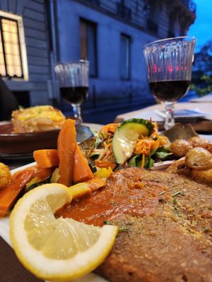Seitan and gratin at Le Grenier de Notre Dame in Paris