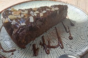 Chocolate vegan cake at Le Grenier de Notre Dame in Paris