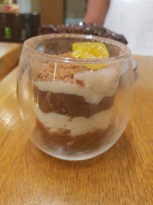 Vegan tiramisu at Le Grenier de Notre Dame in Paris