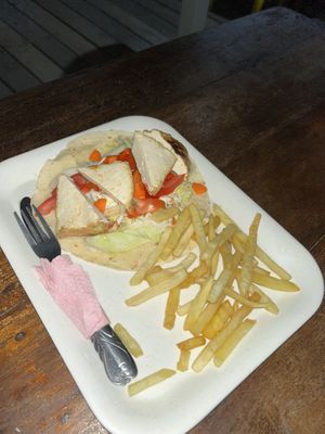 Vegan wrap   at Beach Shack Chalet in Tioman Island