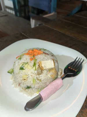 Fried rice with tofu  at Beach Shack Chalet in Tioman Island