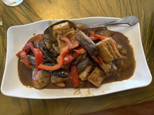Eggplant Coco Stir Fry with tofu - sooooooo good!   at Orchid Thai in Lincoln