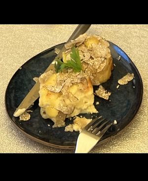 Vegetarian potato starter  at La Mi Casa in Orbetello