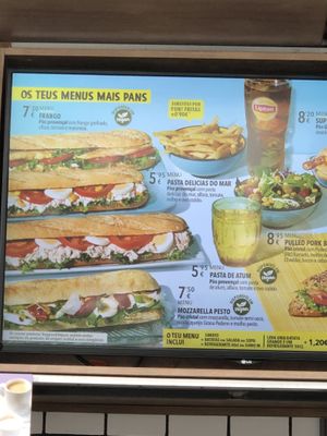 Menu prt 1  at Cafe Pans in Portimao