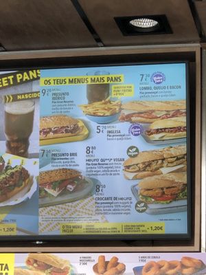 Menu prt 3  at Cafe Pans in Portimao