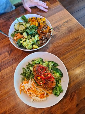 two healthy bowls #Veganuary at Veggie Grill by Next Level - The Dome in Hollywood