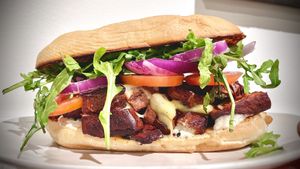Steak sandwich.   at Veggie Grill by Next Level - The Dome in Hollywood