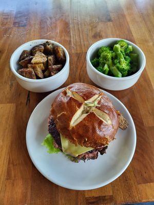 Herb roasted potatoes
Garlic grilled broccoli
Maverick burger at Veggie Grill by Next Level - The Dome in Hollywood