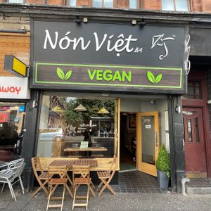 Exterior of restaurant at Non Viet Vegan in Glasgow