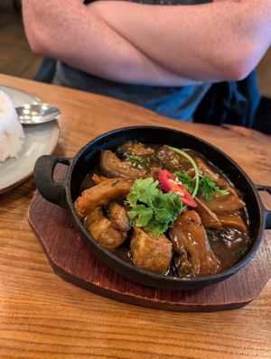 Banana hot pot at Non Viet Vegan in Glasgow