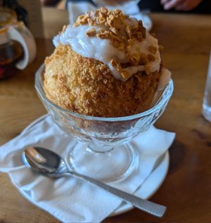 Deep fried vegan ice cream at Non Viet Vegan in Glasgow
