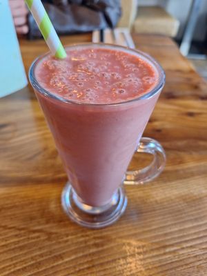 Strawberry milkshake at Non Viet Vegan in Glasgow