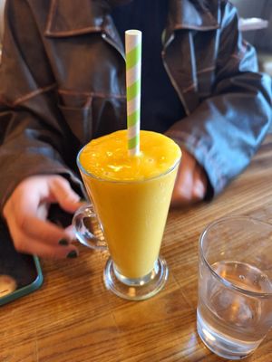 Mango smoothie at Non Viet Vegan in Glasgow