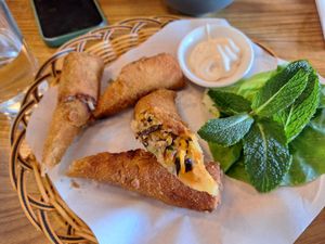 Spring rolls at Non Viet Vegan in Glasgow