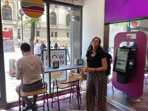 Minimal seating at PLNT Burger - Bryant Park in New York City