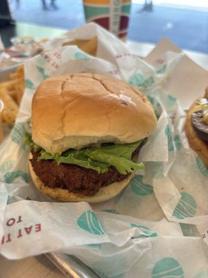 happy crabby (crab cake!)  at PLNT Burger - Bryant Park in New York City