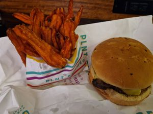 Soggy potato crinkles! at PLNT Burger - Bryant Park in New York City