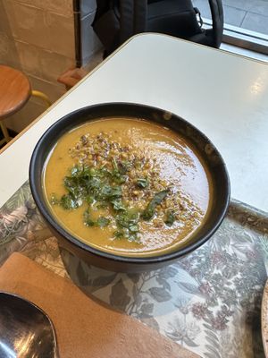 Soup of the dayy  at Le Botaniste - Bryant Park in New York City